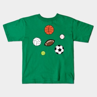 Sports Balls Basketball Football Tennis Volley ball Soccer Kids T-Shirt